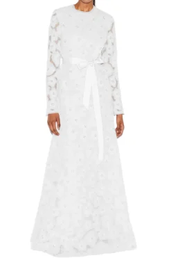 Maurene Dress White Embroiered Tulle