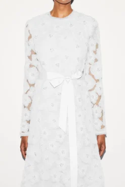 Maurene Dress White Embroiered Tulle