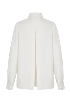 Mayfair Silk Crepe Shirt Ivory