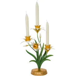 Meadow Walk Daffodil 14" Centerpiece Candelabra in Yellow