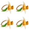 Meadow Walk Daffodil Napkin Ring, Set of 4 in Yellow