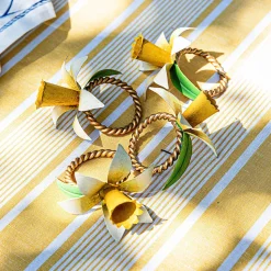 Meadow Walk Daffodil Napkin Ring, Set of 4 in Yellow
