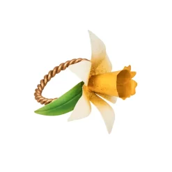 Meadow Walk Daffodil Napkin Ring, Set of 4 in Yellow