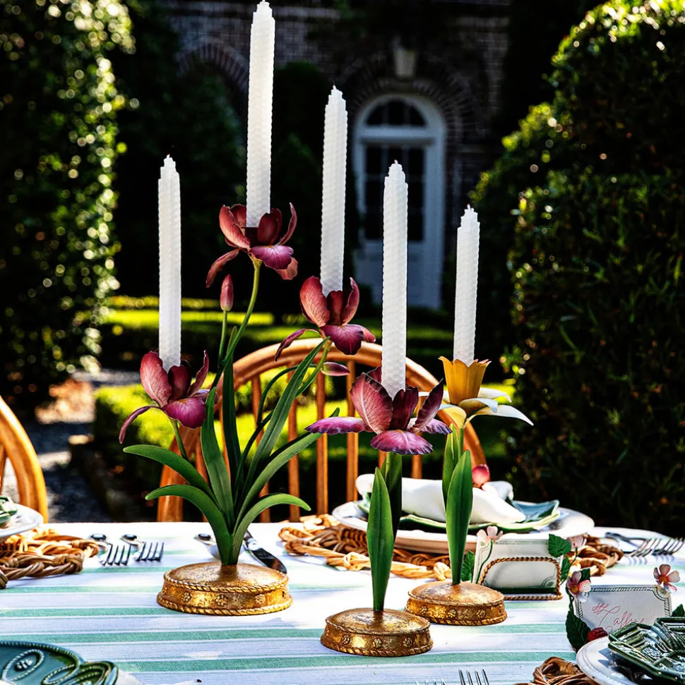 Meadow Walk Iris 14" Centerpiece Candelabra in Pink