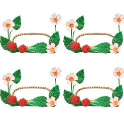 Meadow Walk Raspberries Place Card Holder, Set of 4 in Multi