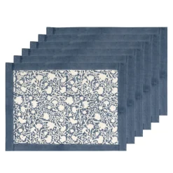 Meadows Placemats Bleu, Set of 6