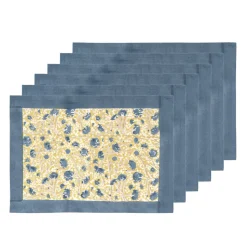 Meadows Placemats Blue & Green, Set of 6