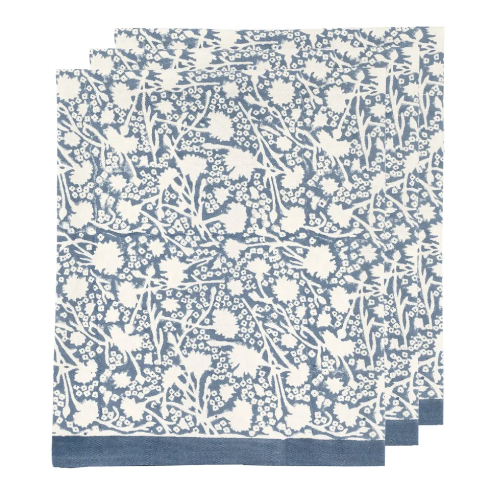 Meadows Tea Towels Bleu, Set of 3