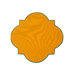Medallion Placemats in Solid Yellow, Set of 2