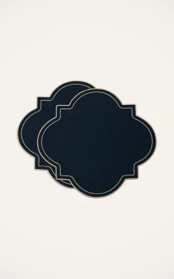 Medallion Placemats in Solid Navy, Set of 2