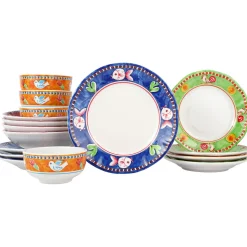Melamine Campagna Assorted Sixteen-Piece Place Setting