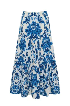 Melanie Skirt in Fiore Evening Blue