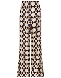 Melia Silk Twill Trouser in Beige Lock