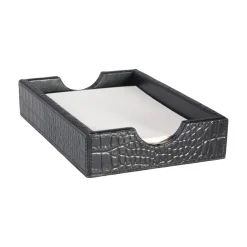 Memo Tray in Crocodile Embossed Leather