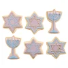 Menorah & Star of David Sugar Cookies, Set of 6