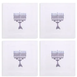 Menorah Cocktail Napkins, Set of 4