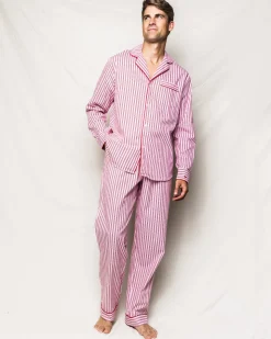 Men’s Antique Red Ticking Pajama Set