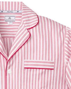 Men’s Antique Red Ticking Pajama Set