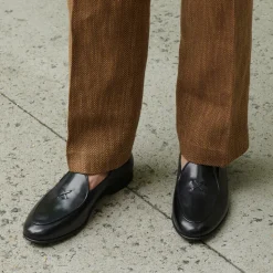 Men’s Black Leather Milano Loafer