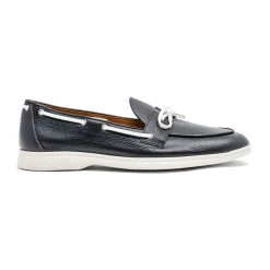 Men's Black Pebbled Leather Barca Yacht Loafer