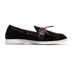Men's Black Textured Suede Barca Yacht Loafer