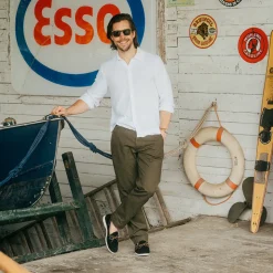 Men's Black Textured Suede Barca Yacht Loafer