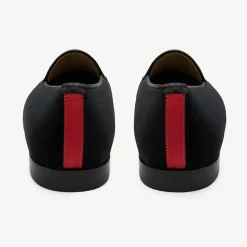 Men's Black Velvet Loafer with Black Tassel