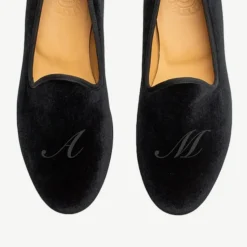 Men's Black Velvet Slipper II