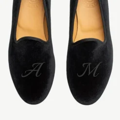 Men's Black Velvet Slipper II