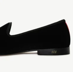 Men's Black Velvet Slipper II