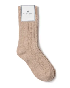 Men’s Cashmere Socks in Beige