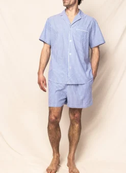 Men’s French Blue Seersucker Short Set