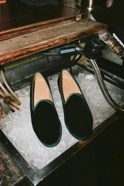 Men's Green Velvet Slipper II