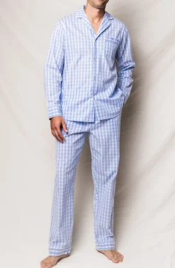 Men’s Light Blue Gingham Pajama Set