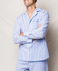 Men’s Light Blue Gingham Pajama Set