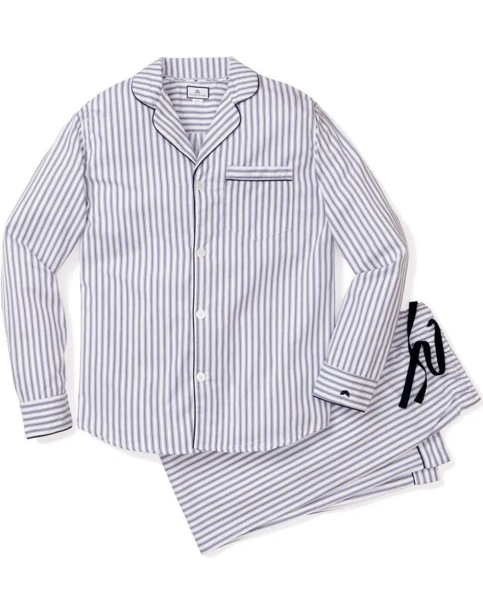 Men’s Navy French Ticking Pajama Set