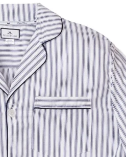 Men’s Navy French Ticking Pajama Set
