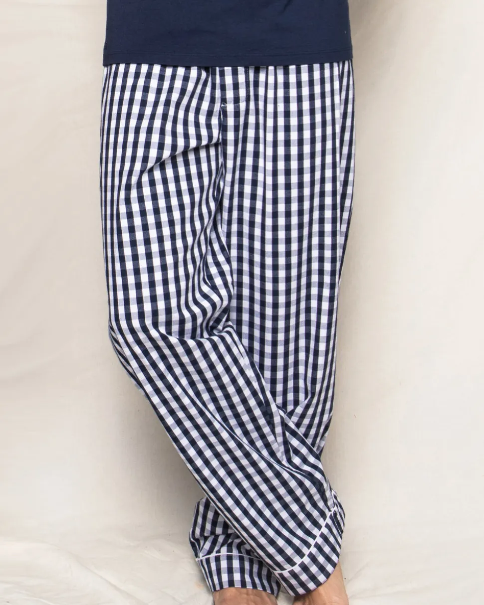 Men’s Navy Gingham Twill Pants