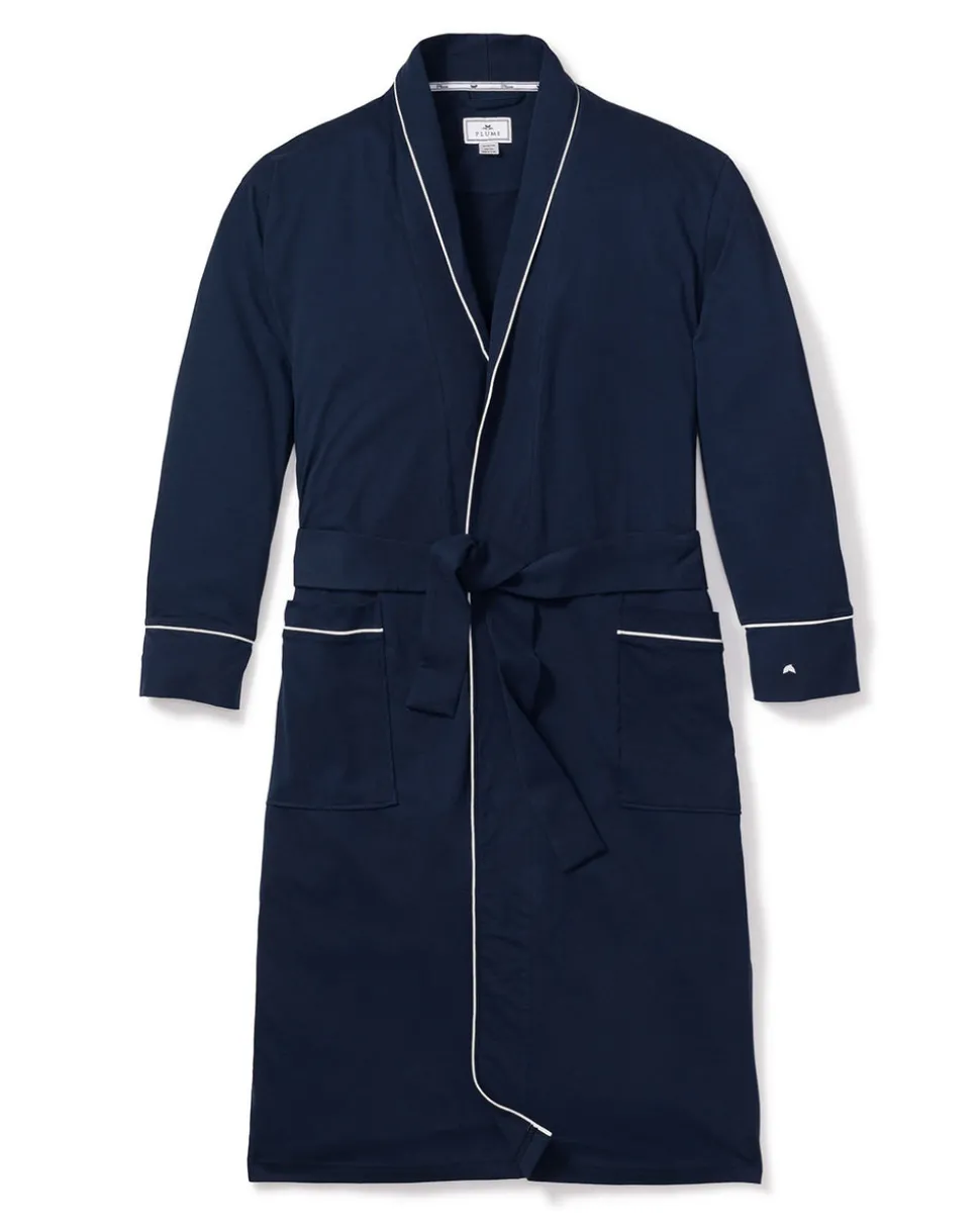 Men’s Navy Pima Cotton Robe