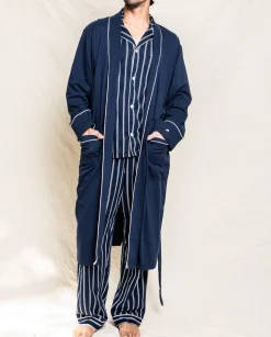Men’s Navy Pima Cotton Robe
