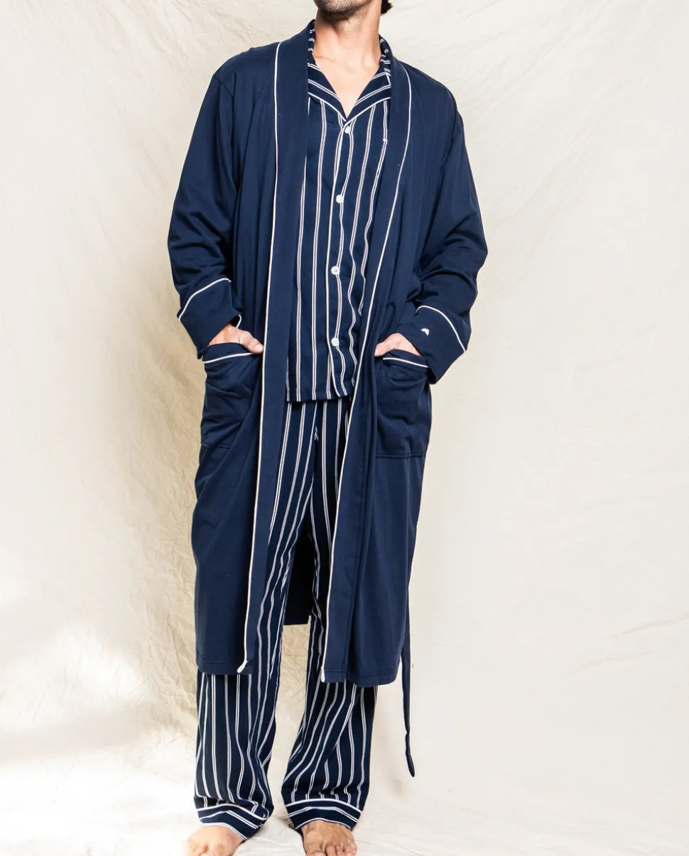 Men’s Navy Pima Cotton Robe