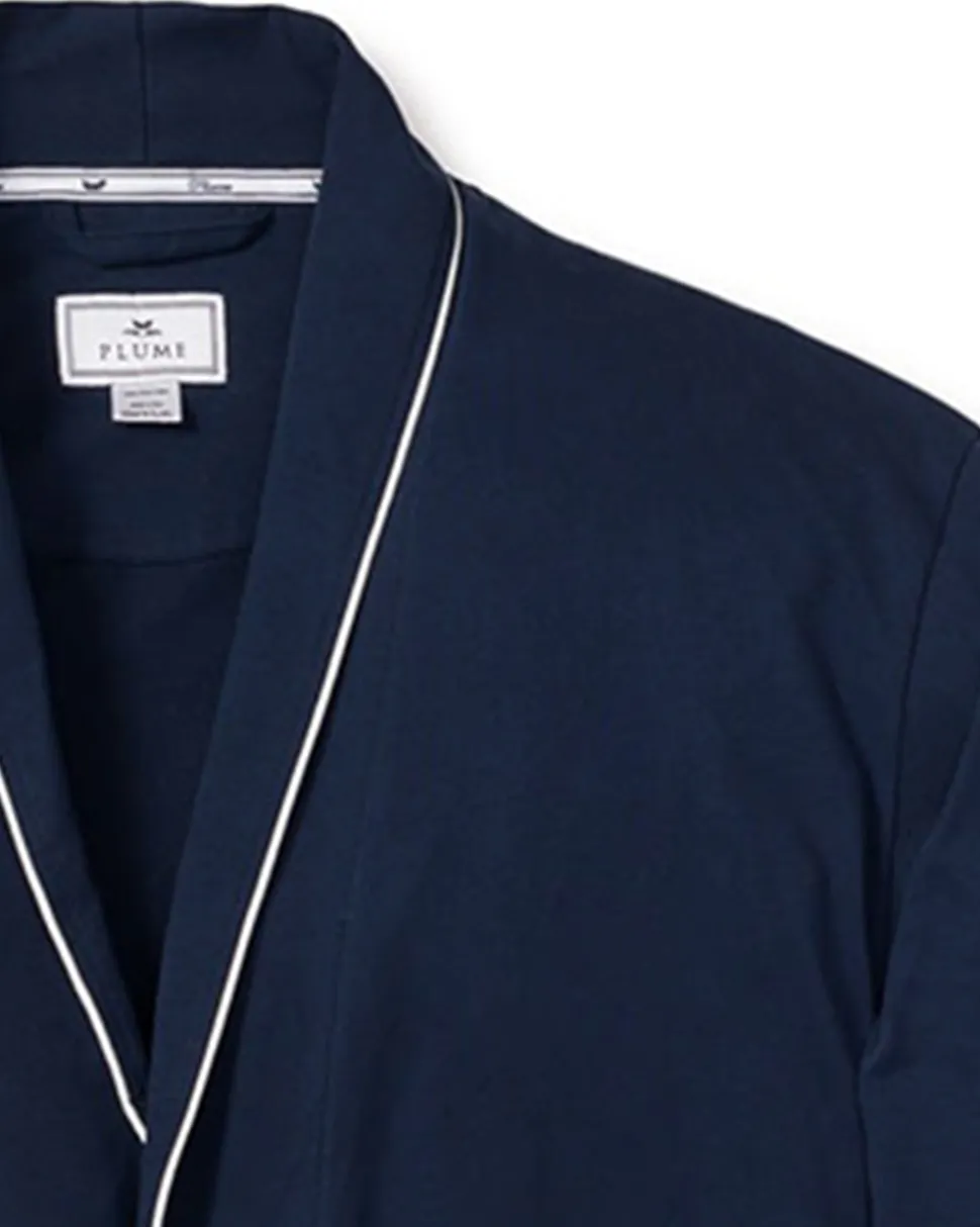 Men’s Navy Pima Cotton Robe