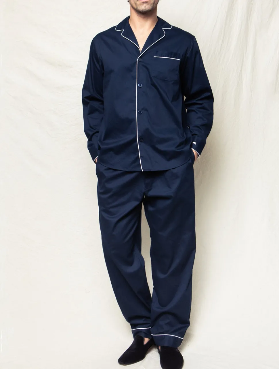 Men’s Navy Twill Pajama Set