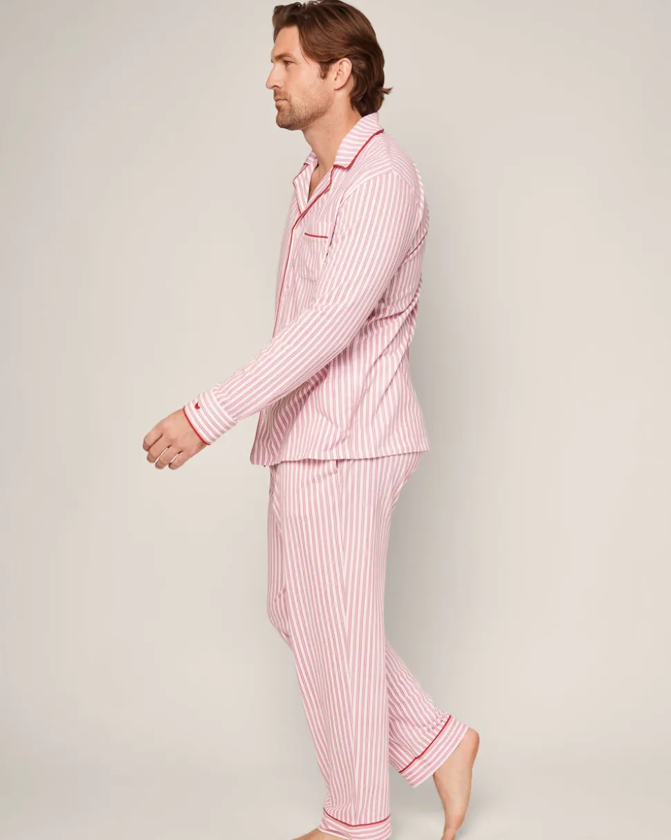 Men’s Pima Pajama Set in Antique Red Ticking