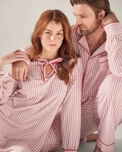 Men’s Pima Pajama Set in Antique Red Ticking