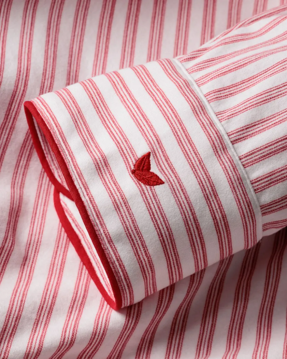 Men’s Pima Pajama Set in Antique Red Ticking