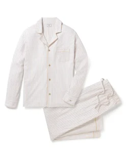 Men’s Pima Pajama Set in Camel Ticking