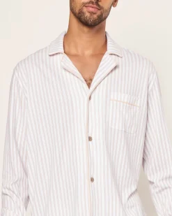 Men’s Pima Pajama Set in Camel Ticking