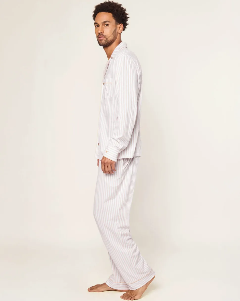 Men’s Pima Pajama Set in Camel Ticking