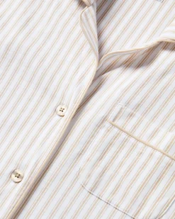 Men’s Pima Pajama Set in Camel Ticking